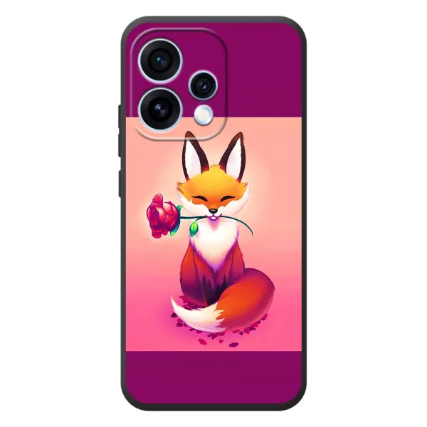 Чехол с принтом «Лисичка с розочкой» для OPPO Reno 15