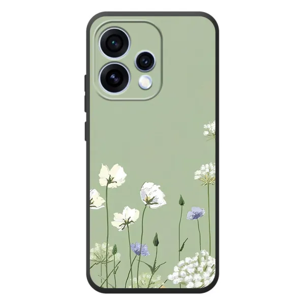 Чохол з принтом «Квіти на зеленому» для OPPO Reno 15