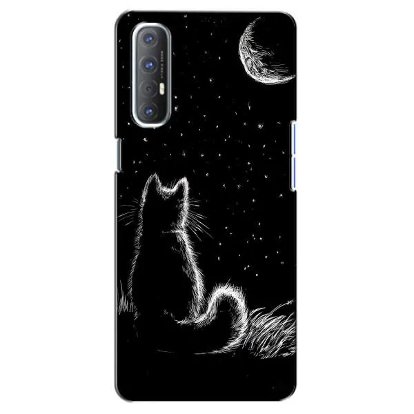 Чехол с принтом «Котик и луна» для OPPO Reno 3 Pro