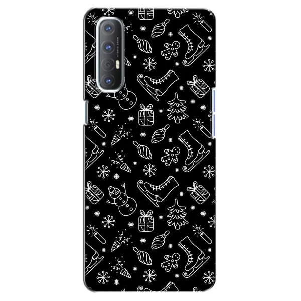 Чехол с принтом «Новогодний фон» для OPPO Reno 3 Pro