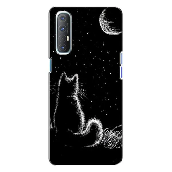 Чехол с принтом «Котик и луна» для OPPO Reno 3 Чехол с принтом «Котик и луна» для OPPO Reno 3