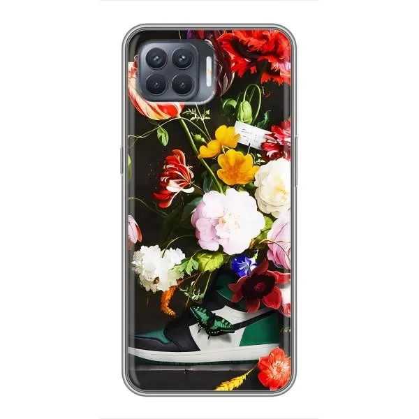 Чехол с принтом «Nike цветы» для OPPO Reno 4 Lite