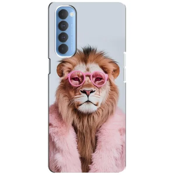 Чехол с принтом «Лев в очках» для OPPO Reno 4 Pro