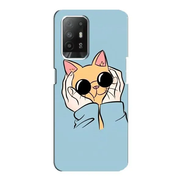 Чехол с принтом «Котик в очках» для OPPO Reno 5z