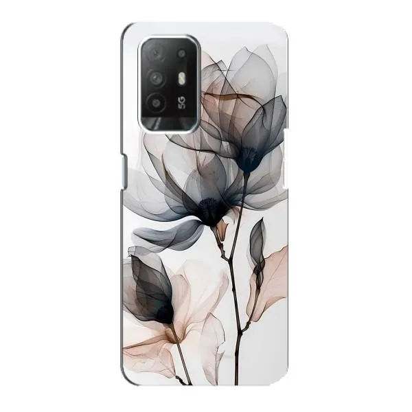 Чехол с принтом «Цветы на белом» для OPPO Reno 5z Чехол с принтом «Цветы на белом» для OPPO Reno 5z