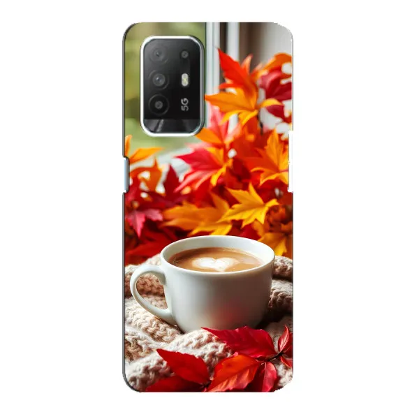 Чехол с принтом «Кофе и листья» для OPPO Reno 5z Чехол с принтом «Кофе и листья» для OPPO Reno 5z