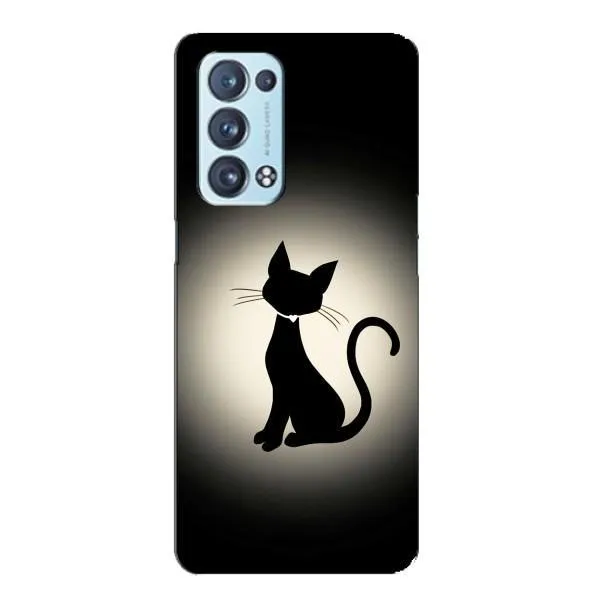 Чехол с принтом «Силуэт котика» для OPPO Reno6 Pro 5G