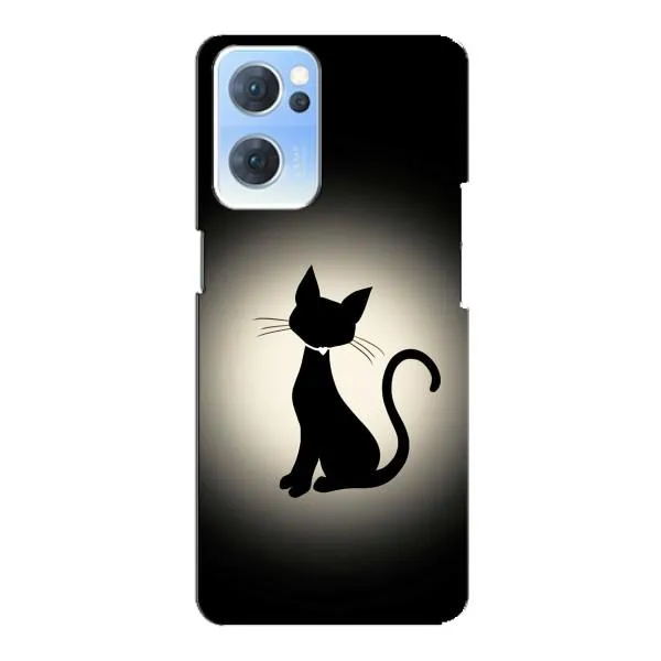 Чехол с принтом «Силуэт котика» для OPPO Reno7 5G Чехол с принтом «Силуэт котика» для OPPO Reno7 5G