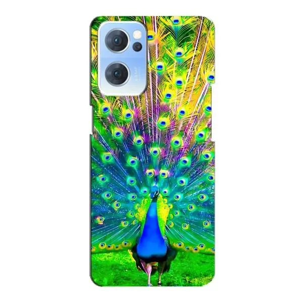 Чохол з принтом «Яскравий Павлин» для OPPO Reno7 5G