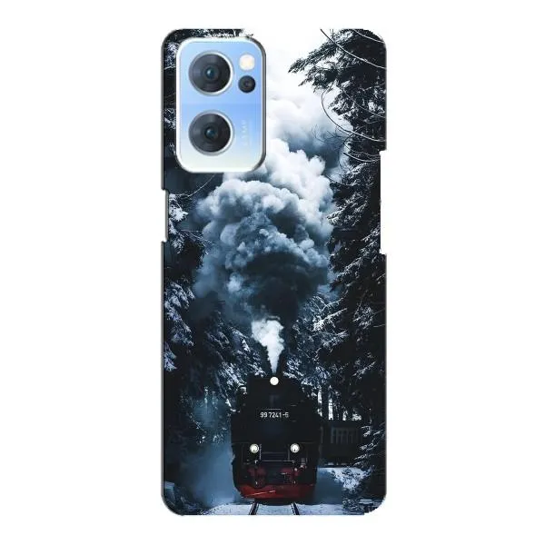 Чехол с принтом «Зимний поезд» для OPPO Reno7 5G