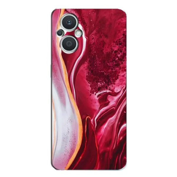 Чехол с принтом «Мрамор красный» для OPPO Reno7 Lite (5G)