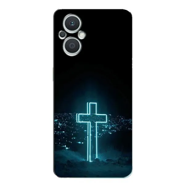 Чехол с принтом «Крест и город» для OPPO Reno7 Lite (5G)