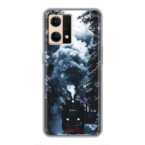 Чехол с принтом «Зимний поезд» для OPPO Reno7 4G
