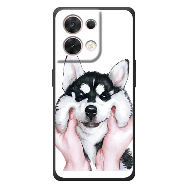 Чехол с принтом «Довольный Хаски» для OPPO Reno 8 5G