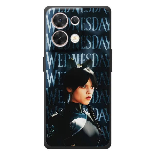 Чехол с принтом «Уэнздей кошка» для OPPO Reno 8 5G Чехол с принтом «Уэнздей кошка» для OPPO Reno 8 5G