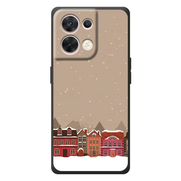 Чехол с принтом «Зимний город» для OPPO Reno 8 5G
