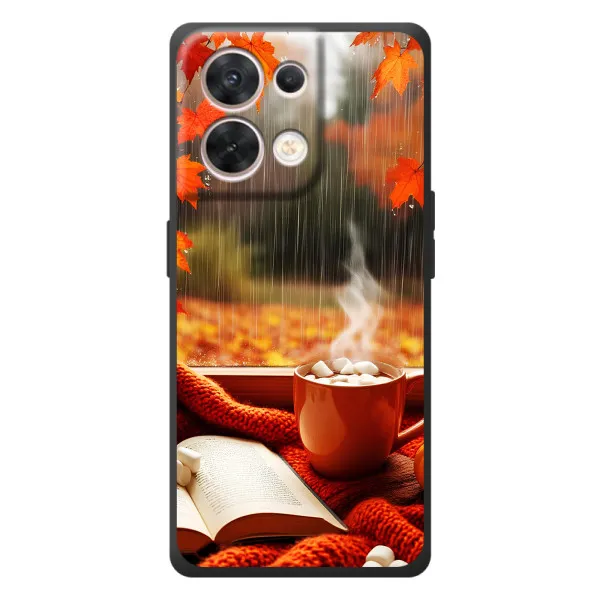 Чехол с принтом «Кофе и дождь» для OPPO Reno 8 5G
