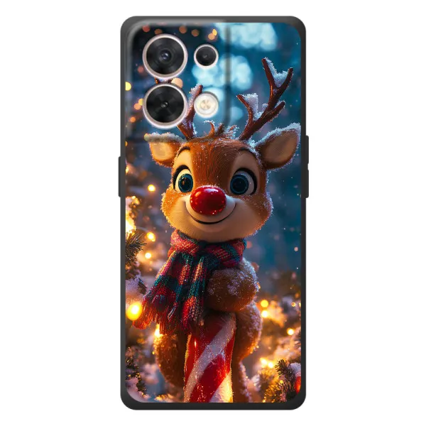 Чехол с принтом «Олень с шарфом» для OPPO Reno 8 5G