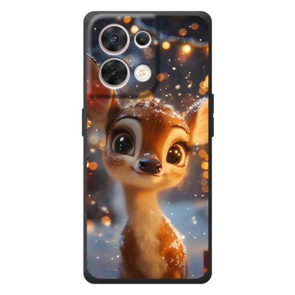 Чехол с принтом «Олененок среди гирлянд» для OPPO Reno 8 5G