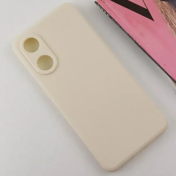Силиконовый чехол Candy Full Camera для Oppo Reno 8 T 4G — Бежевый — фото 2