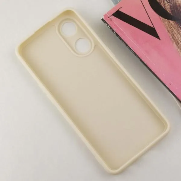 Силиконовый чехол Candy Full Camera для Oppo Reno 8 T 4G — Бежевый — фото 3