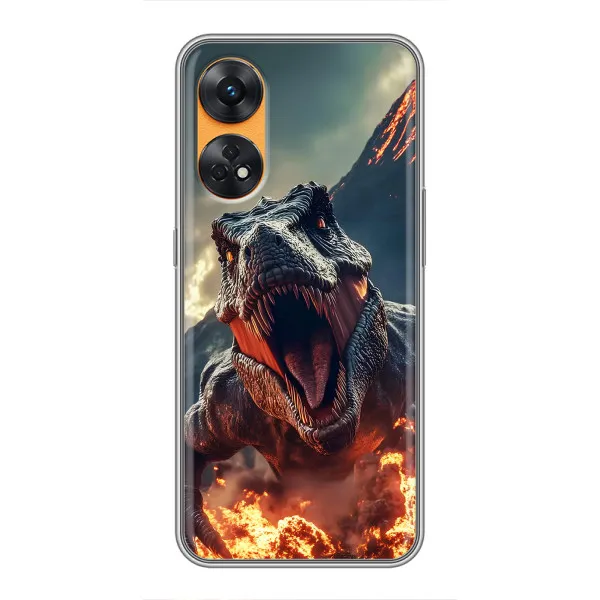 Чехол с принтом «Огненный динозавр» для OPPO Reno 8T Чехол с принтом «Огненный динозавр» для OPPO Reno 8T