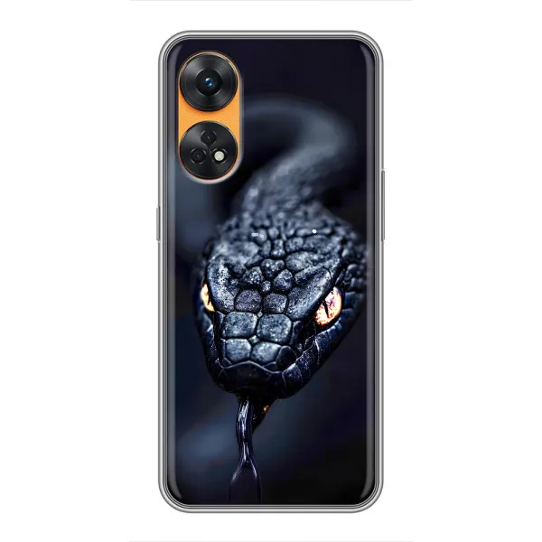Чехол с принтом «Черная змея» для OPPO Reno 8T Чехол с принтом «Черная змея» для OPPO Reno 8T