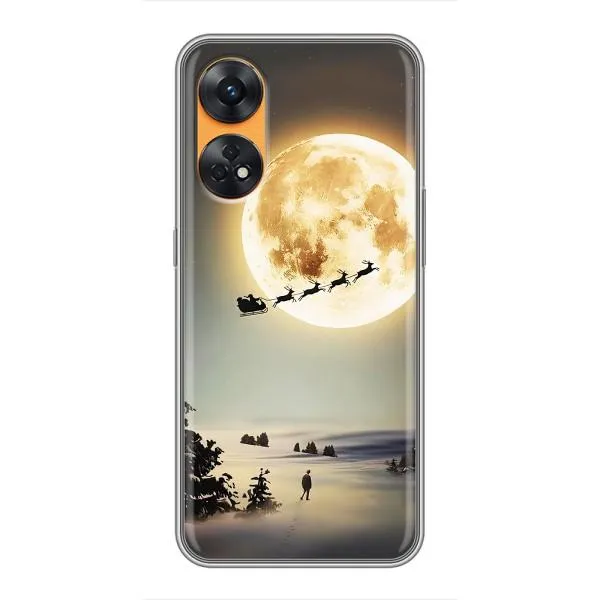 Чехол с принтом «Санта на луне» для OPPO Reno 8T