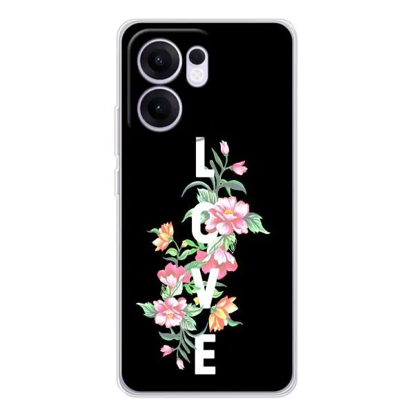 Чехол с принтом «Цветы LOVE» для OPPO Reno13 F