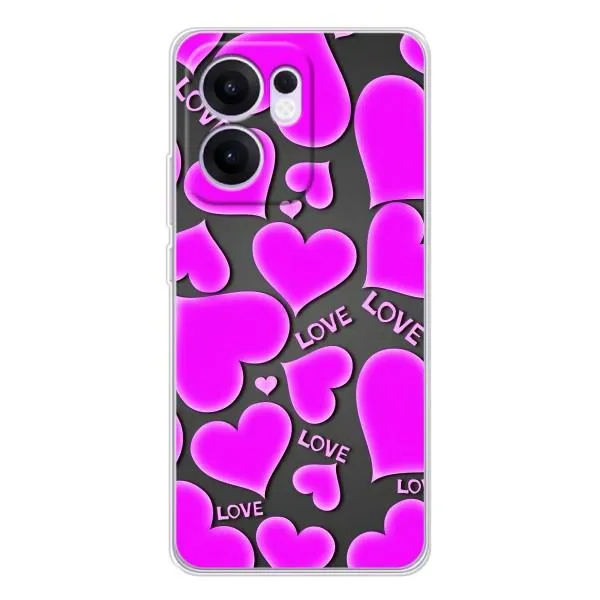 Чехол с принтом «Pink hearts» для OPPO Reno13 F