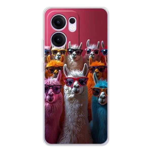 Чехол с принтом «Ламы в очках» для OPPO Reno13 F