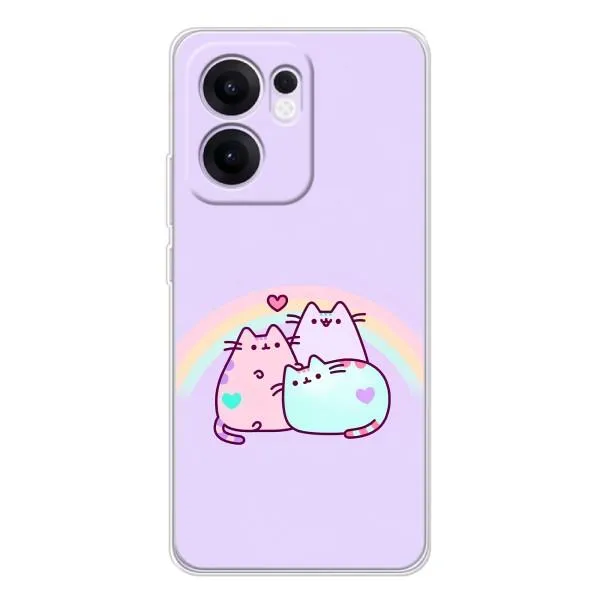 Чехол с принтом «Радужные котики» для OPPO Reno 13 FS 5G