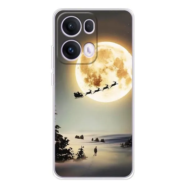 Чехол с принтом «Санта на луне» для OPPO Reno13 Pro