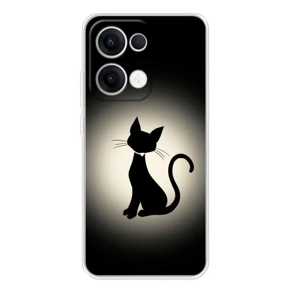 Чохол з принтом «Силует котика» для OPPO Reno13