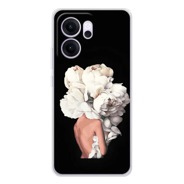 Чехол с принтом «Белые цветы» для OPPO Reno14 F