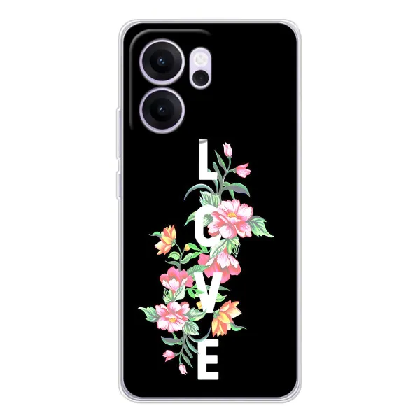 Чехол с принтом «Цветы LOVE» для OPPO Reno14 F