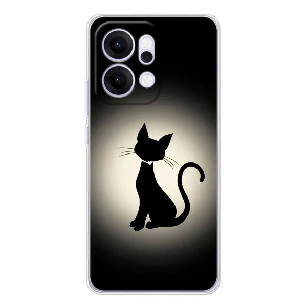 Чехол с принтом «Силуэт котика» для OPPO Reno14 Pro