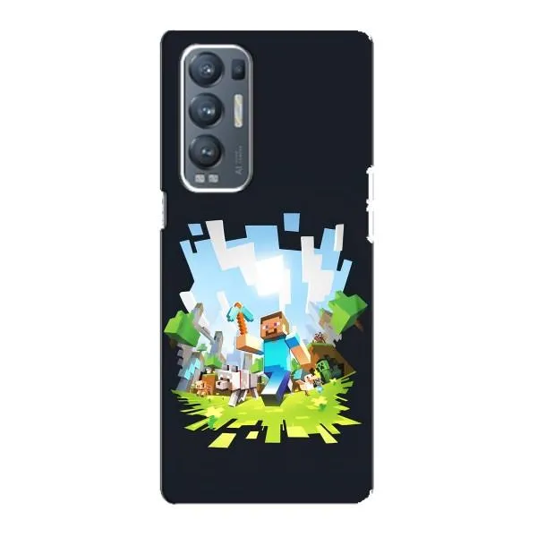 Чехол с принтом «персонажи Minecraft» для OPPO Reno5 Pro Plus (5G)