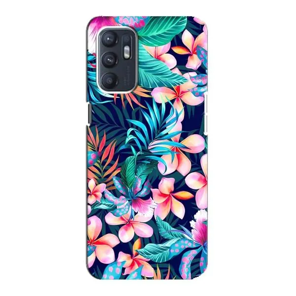 Чехол с принтом «Красочные цветы» для OPPO Reno6 4G