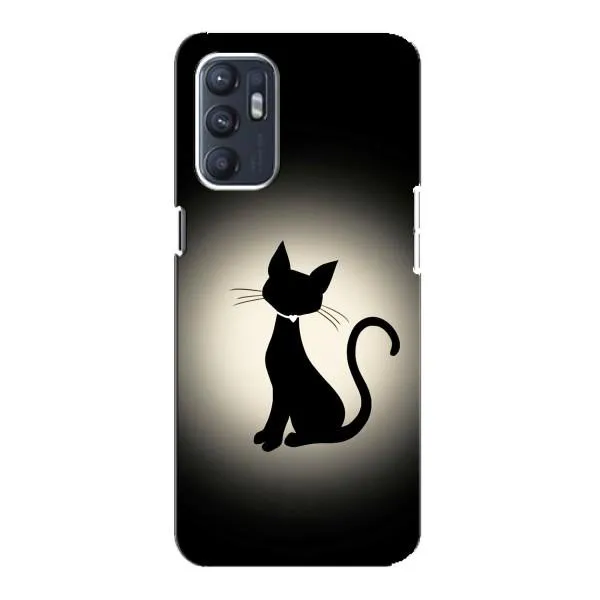 Чехол с принтом «Силуэт котика» для OPPO Reno6 5G