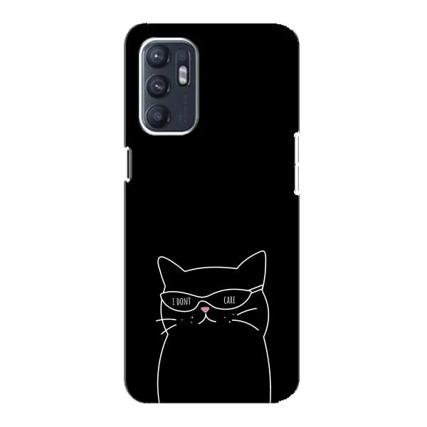 Чехол с принтом «Равнодушный кот» для OPPO Reno6 5G