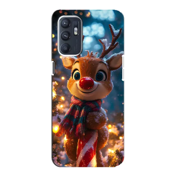 Чехол с принтом «Олень с шарфом» для OPPO Reno6 5G Чехол с принтом «Олень с шарфом» для OPPO Reno6 5G