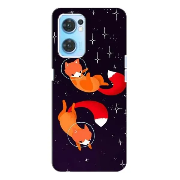 Чехол с принтом «Лисички космонавты» для OPPO Reno7 4G Чехол с принтом «Лисички космонавты» для OPPO Reno7 4G