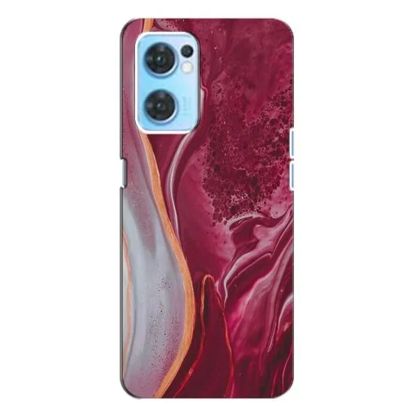 Чехол с принтом «Мрамор красный» для OPPO Reno7 4G