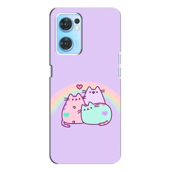 Чехол с принтом «Радужные котики» для OPPO Reno7 4G Чехол с принтом «Радужные котики» для OPPO Reno7 4G