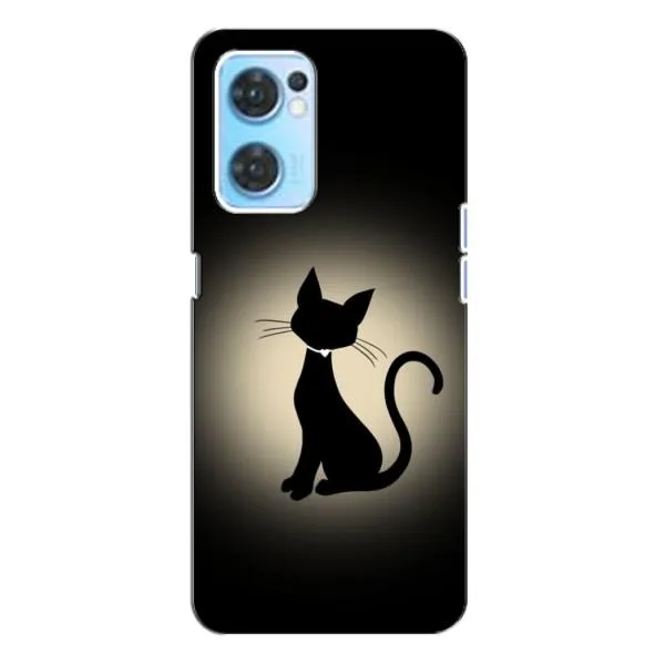 Чехол с принтом «Силуэт котика» для OPPO Reno7 4G