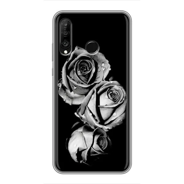 Чехол с принтом «Черная роза» для Huawei P30 Lite / Nova 4e