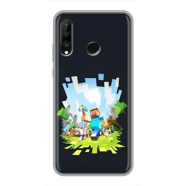 Чехол с принтом «персонажи Minecraft» для Huawei P30 Lite / Nova 4e