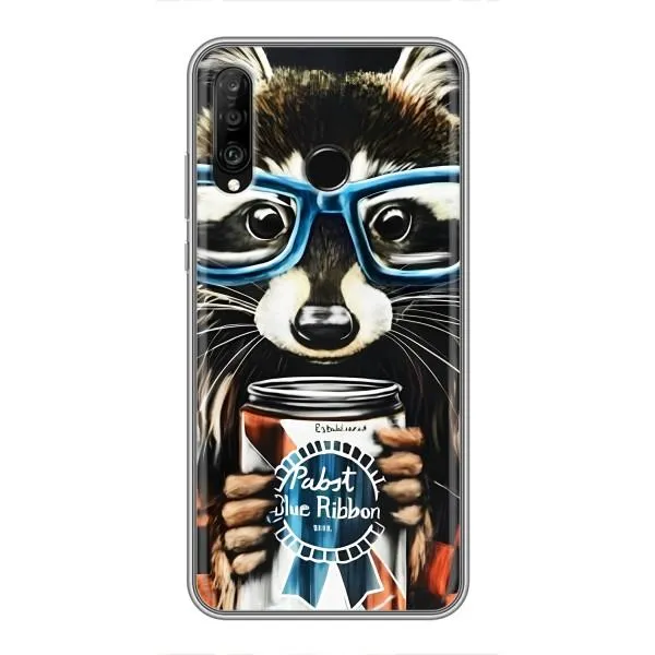 Чехол с принтом «Енот с банкой» для Huawei P30 Lite / Nova 4e