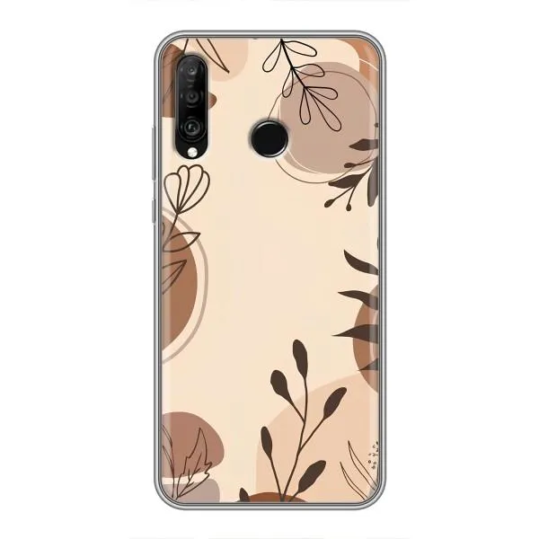 Чехол с принтом «Коричневые цветы» для Huawei P30 Lite / Nova 4e Чехол с принтом «Коричневые цветы» для Huawei P30 Lite / Nova 4e